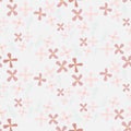 Matthiola seamless pattern. Pink flower on grey botanical art design stock vector illustration